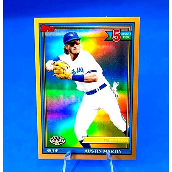 2021 Topps Pro Debut- Chrome Austin Martin #PDC-160 Gold Refractor SP 07/50 (RC) - Picture 7 of 8